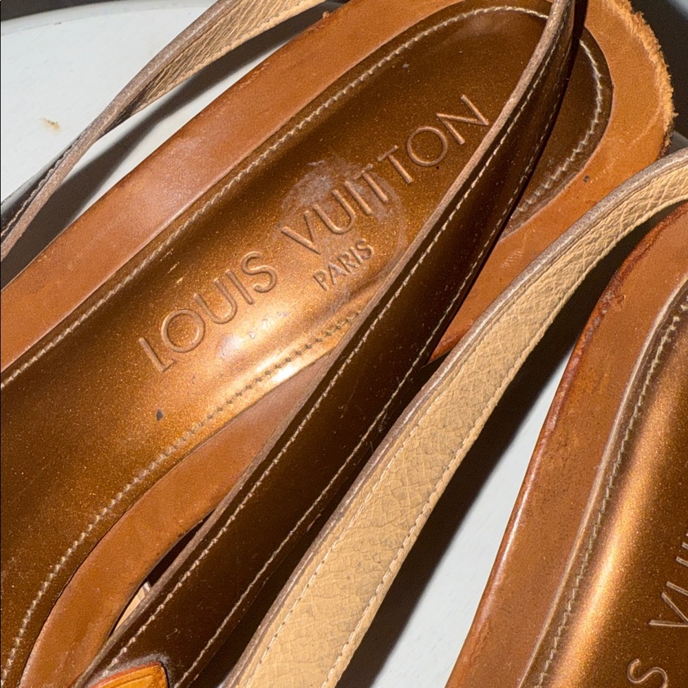 Louis Vuitton Brown and Tan vintage Sandals - Picture 11 of 15